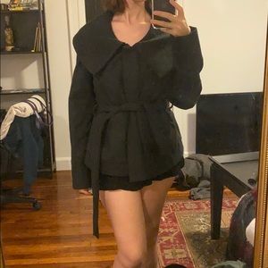 Coat Vintage pea coat large French connection gray sailor collar